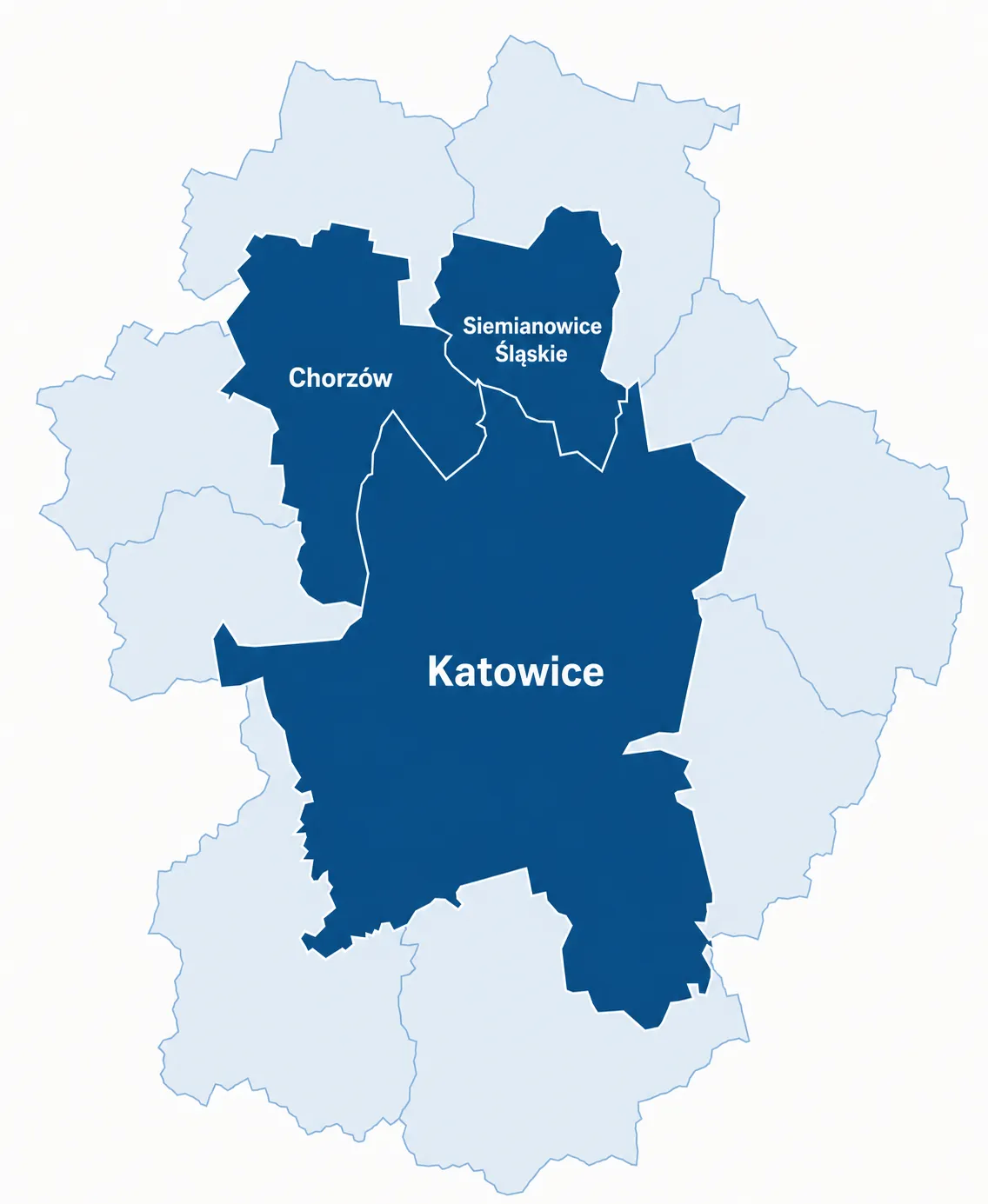 Obszar dojazdu: Katowice, Siemianowice Śląskie, Chorzów