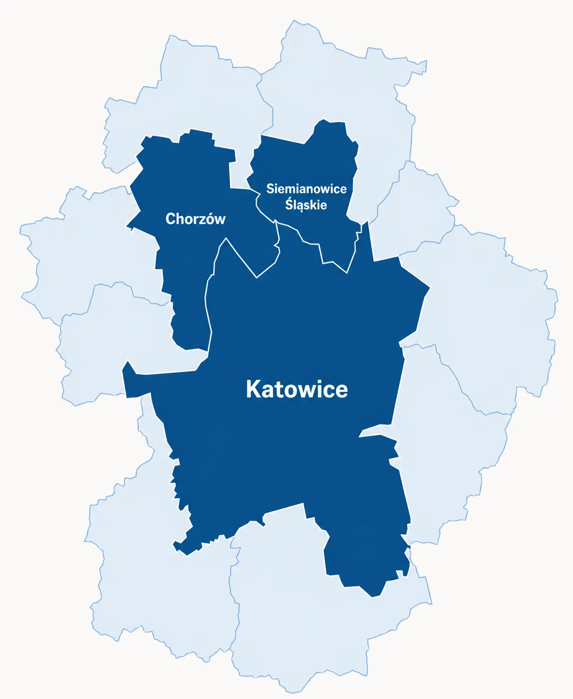 Obszar dojazdu: Katowice, Siemianowice Śląskie, Chorzów